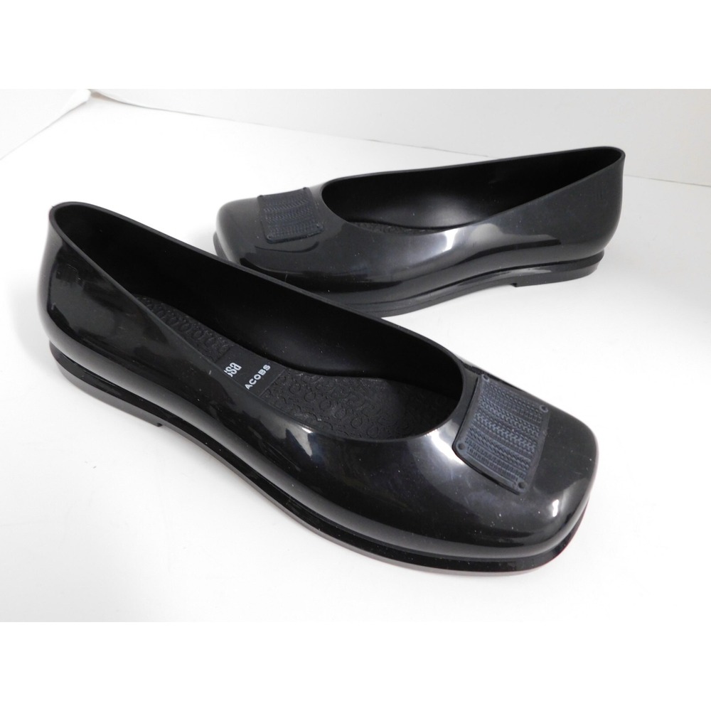 Melissa Marc‎ Jacobs Black Ruby Jelly Ballet Flat Shoes sz 7